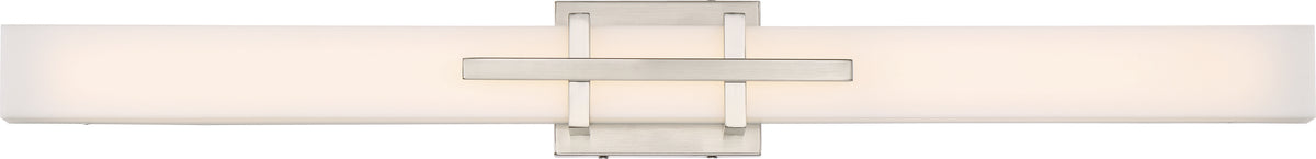 Grill Triple LED Wall Sconce - Polished Nickel Finish - White Acrylic Lens bulb or fixture view
