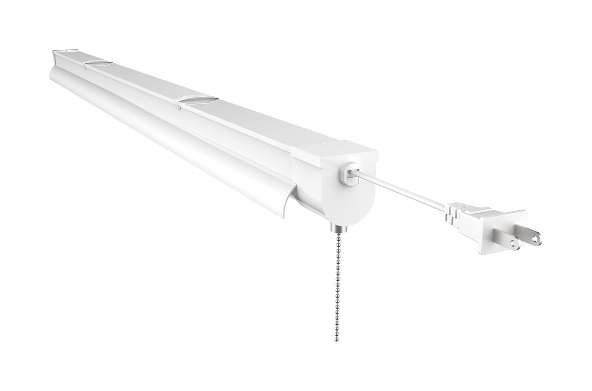 34 Watt - 3 Foot - LED Shop Light with Pull Chain - White Finish - 4000K
