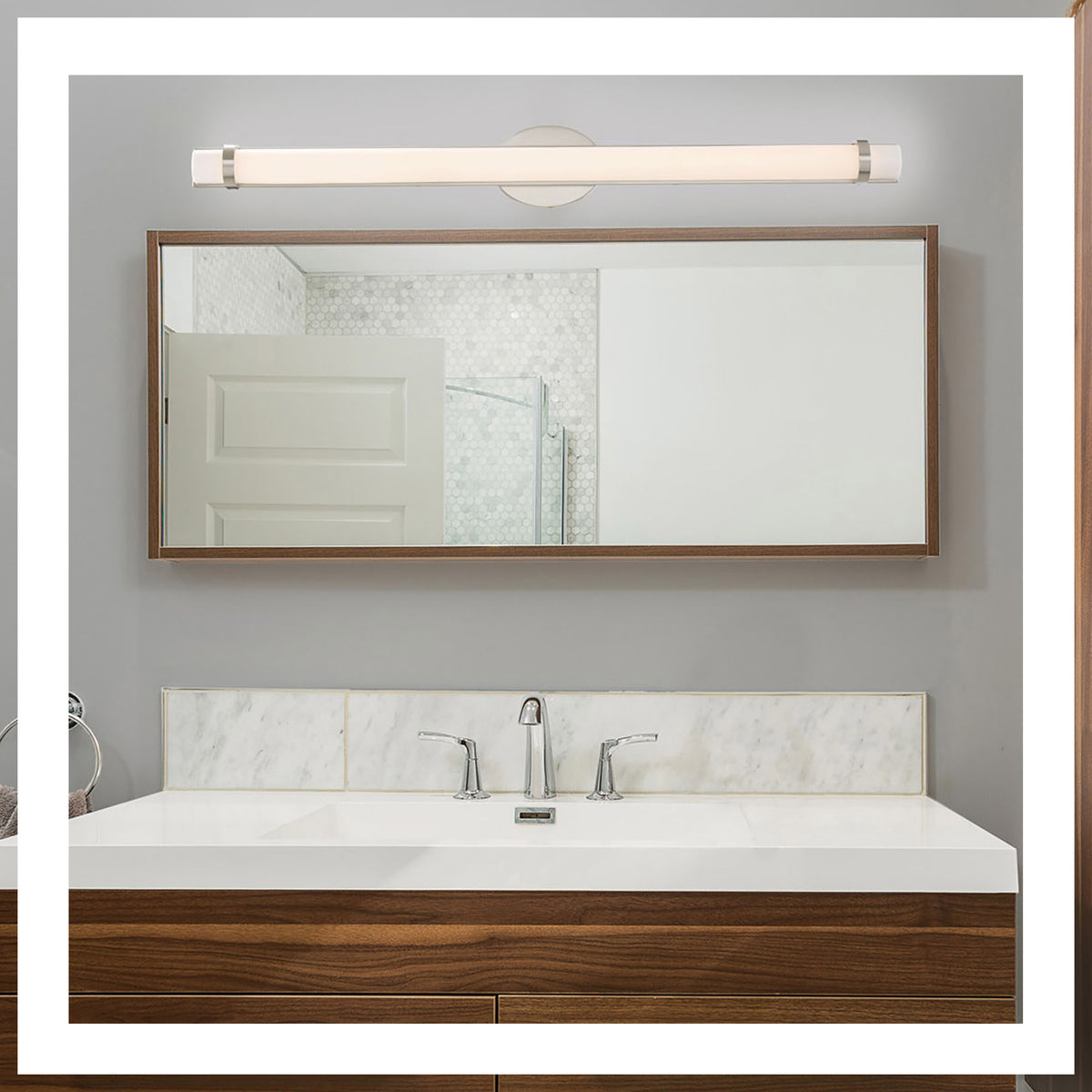 Slice 36 in. - LED Wall Sconce - Polished Nickel Finish White Acrylic Lens