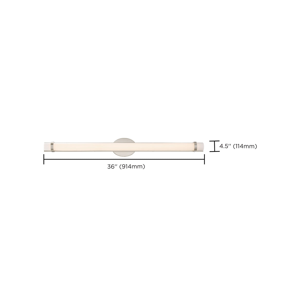 Slice 36 in. - LED Wall Sconce - Polished Nickel Finish White Acrylic Lens
