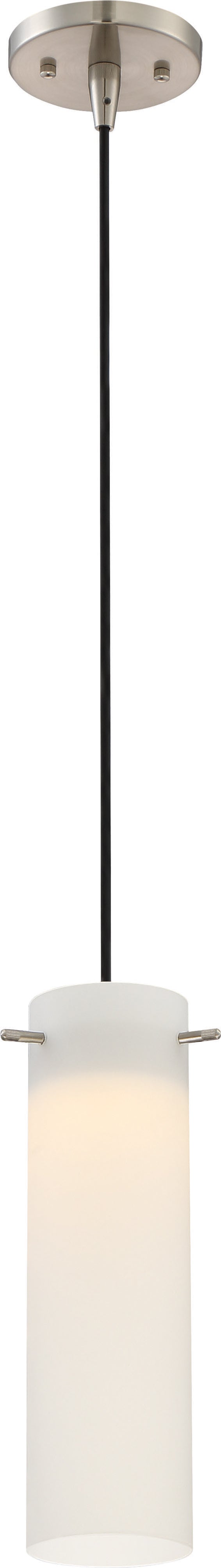 Pulse - LED Mini Pendant with White Opal Glass - Brushed Nickel Finish