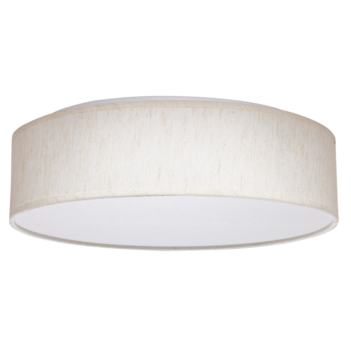 15 inch - Selectable - Fabric Drum LED Decor Flush Mount Fixture - Beige Fabric Shade - Acrylic Diffuser for bedrooms and