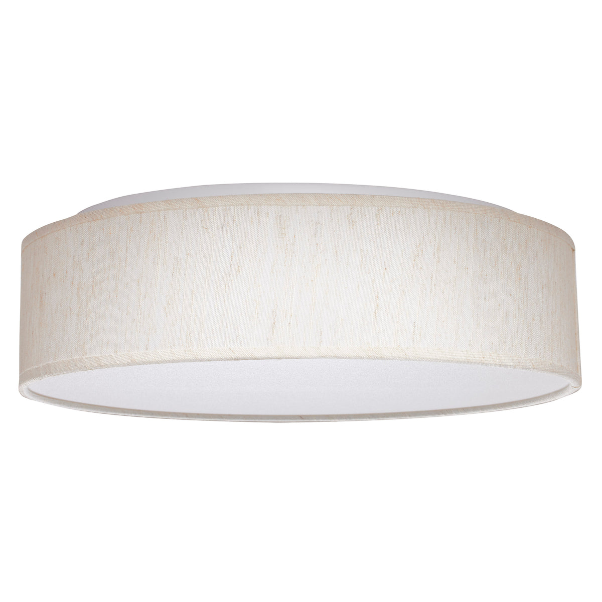 15 inch - CCT Selectable - Fabric Drum LED Decor Flush Mount Fixture - Beige Fabric Shade - Acrylic Diffuser