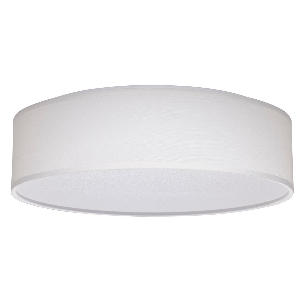 15 inch - Selectable - Fabric Drum LED Decor Flush Mount Fixture - White Fabric Shade - Acrylic Diffuser