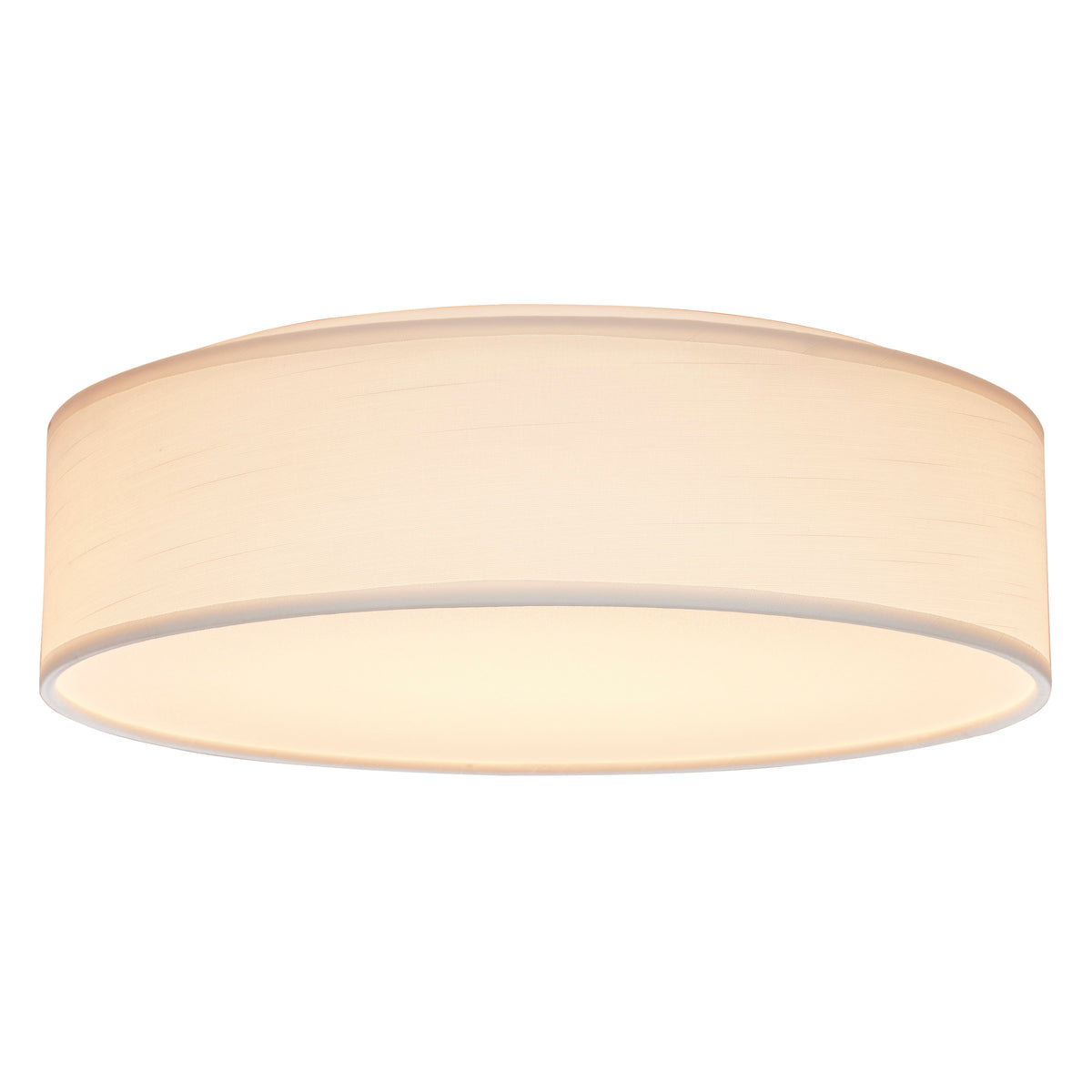 15 inch - CCT Selectable - Fabric Drum LED Decor Flush Mount Fixture - White Fabric Shade - Acrylic Diffuser