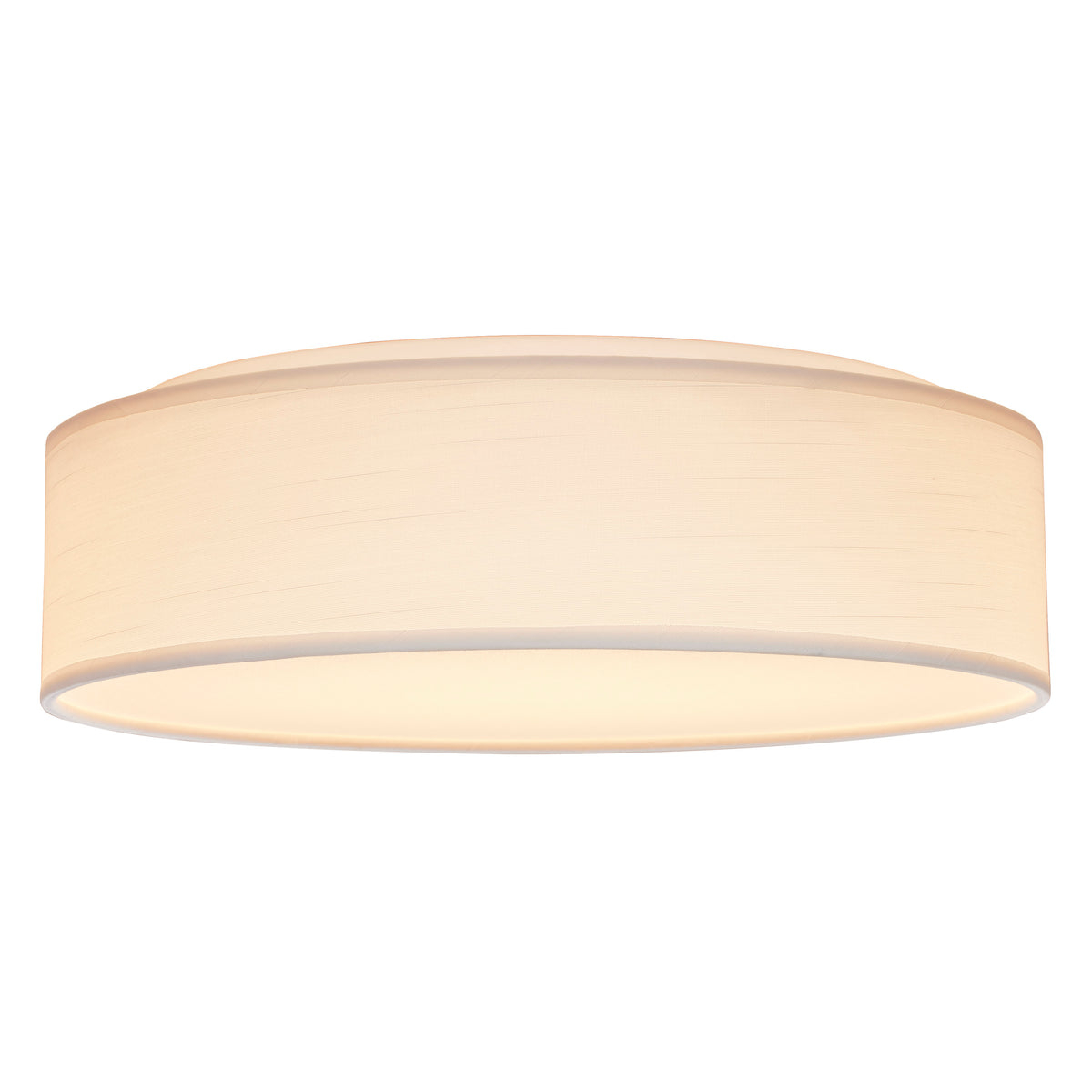 15 inch - CCT Selectable - Fabric Drum LED Decor Flush Mount Fixture - White Fabric Shade - Acrylic Diffuser