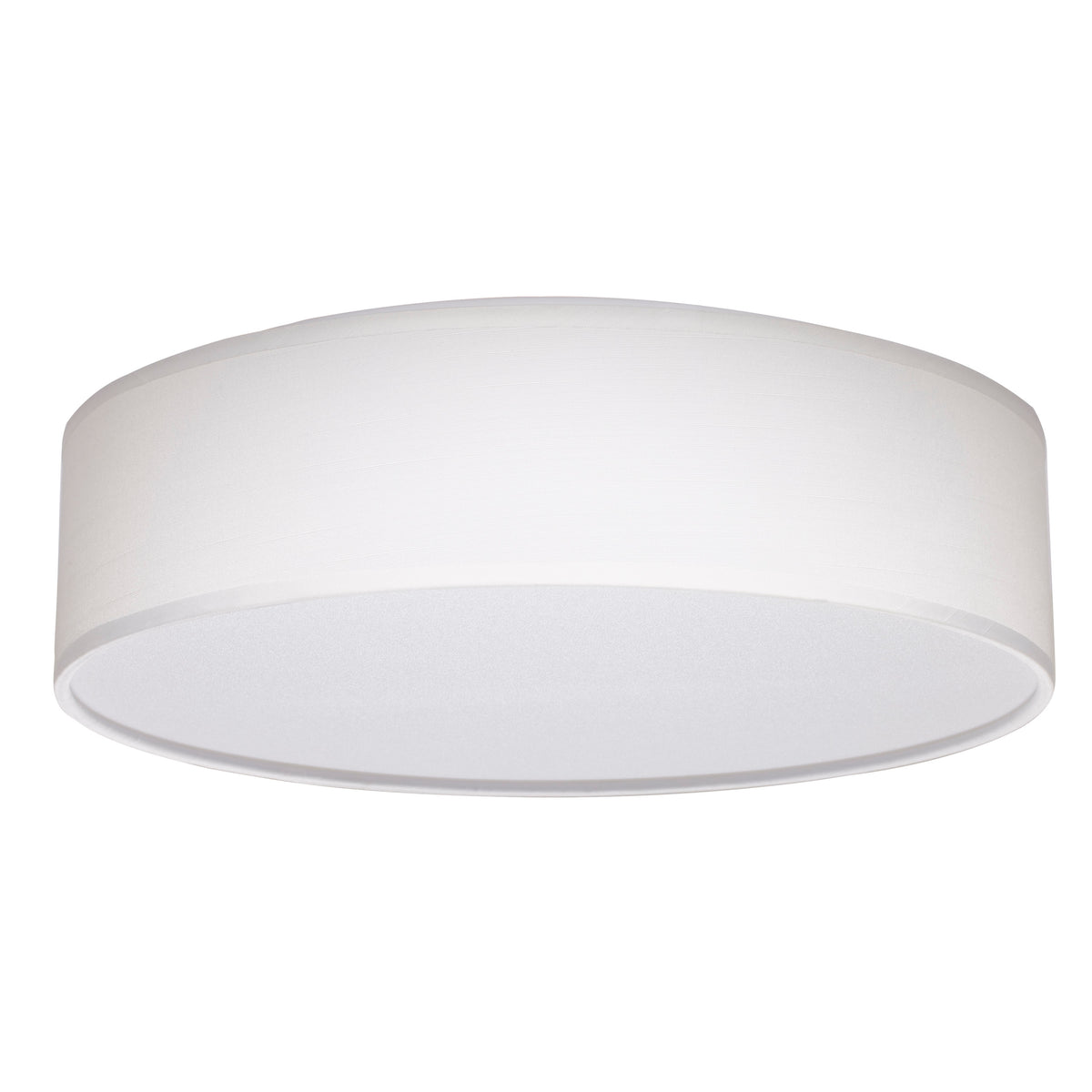 15 inch - CCT Selectable - Fabric Drum LED Decor Flush Mount Fixture - White Fabric Shade - Acrylic Diffuser