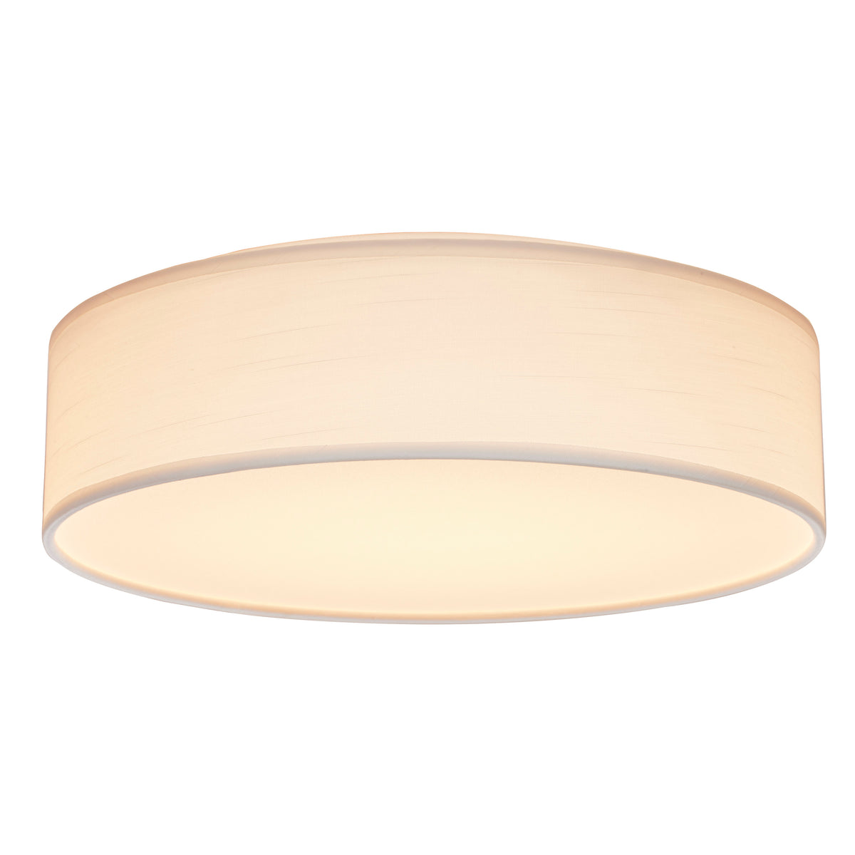 15 inch - CCT Selectable - Fabric Drum LED Decor Flush Mount Fixture - White Fabric Shade - Acrylic Diffuser