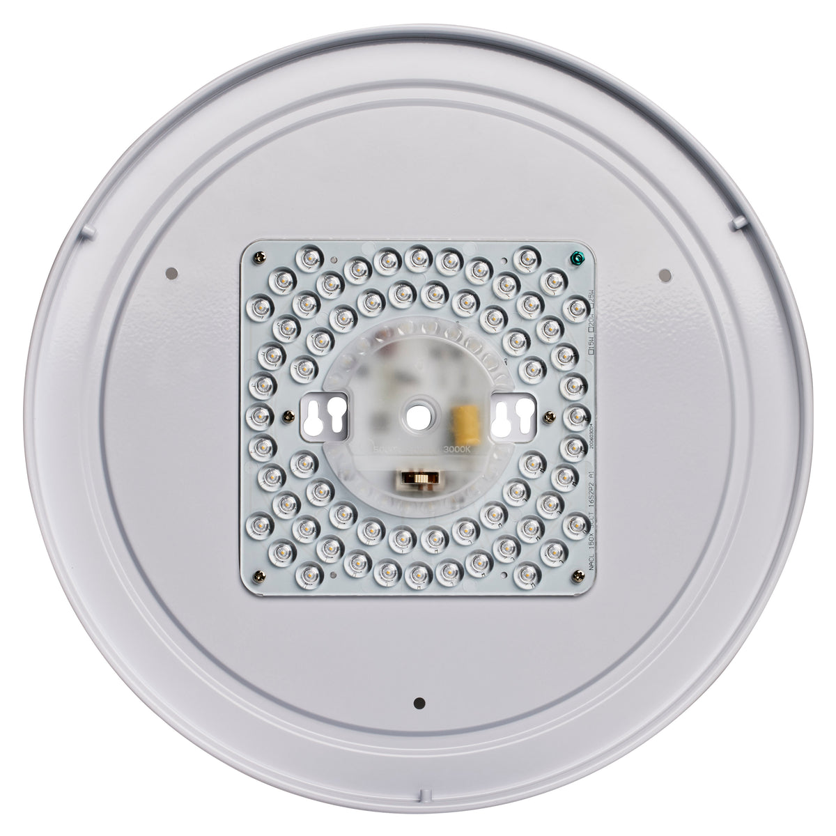 15 inch - CCT Selectable - Fabric Drum LED Decor Flush Mount Fixture - White Fabric Shade - Acrylic Diffuser