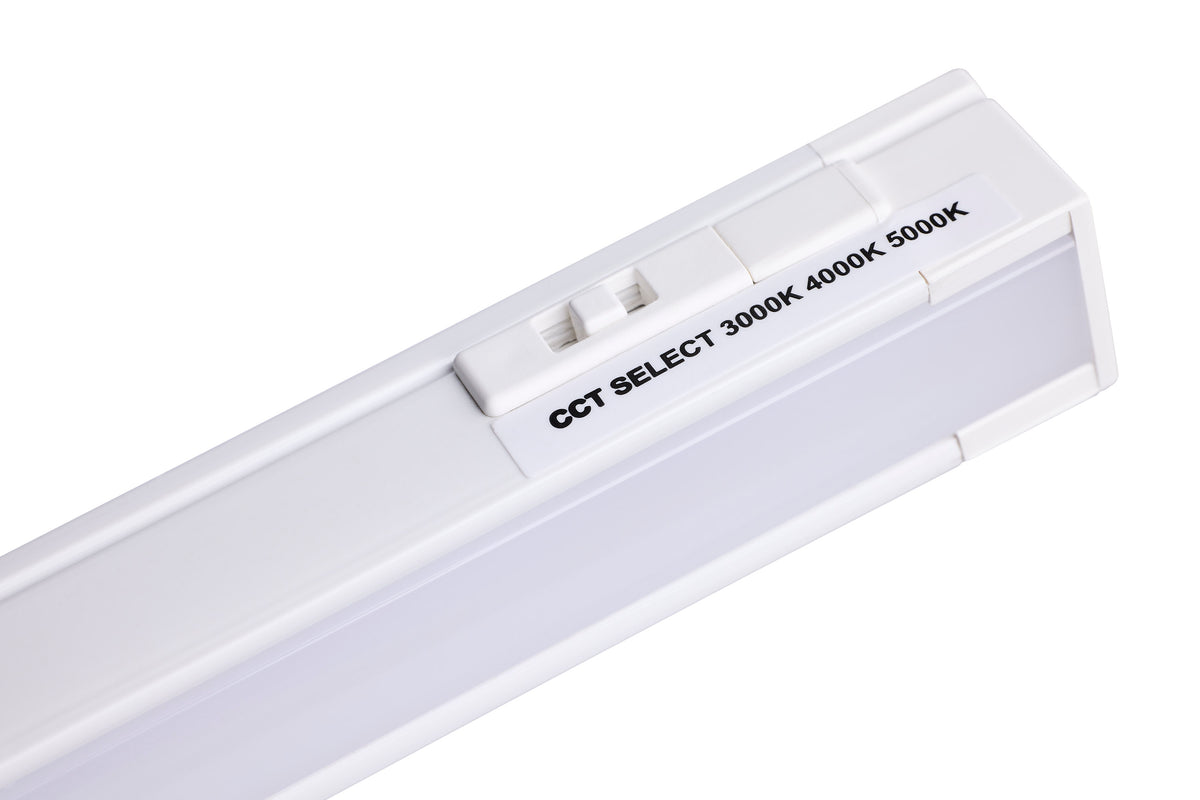 8 Watt 21-Inch LED Under Cabinet - 30K/40K/50K CCT Selectable - White Finish - 120 Volt