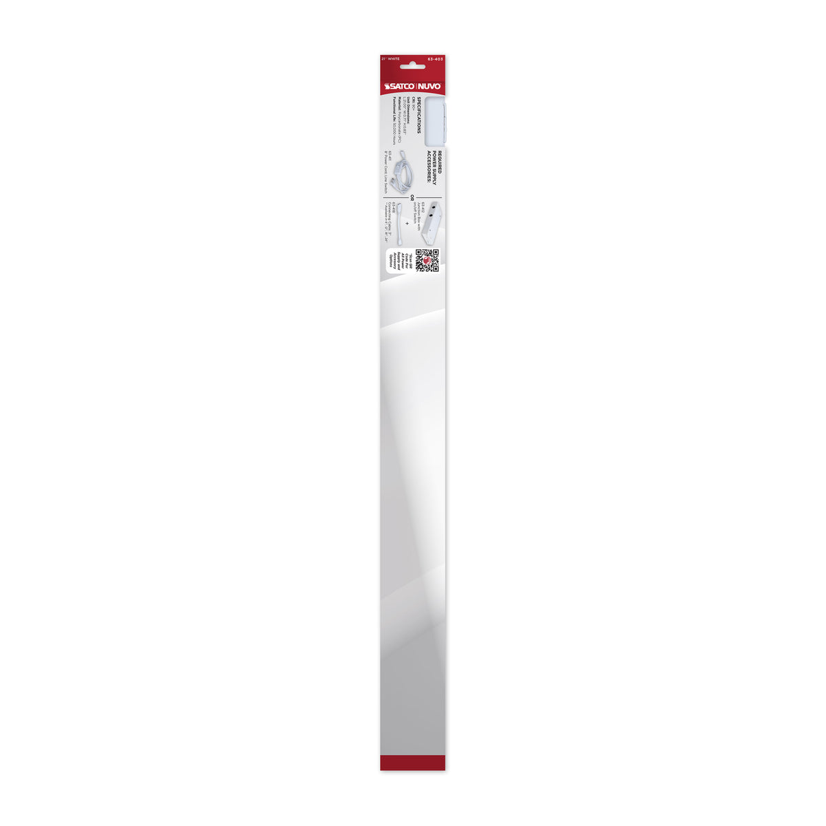8 Watt 21-Inch LED Under Cabinet - 30K/40K/50K CCT Selectable - White Finish - 120 Volt