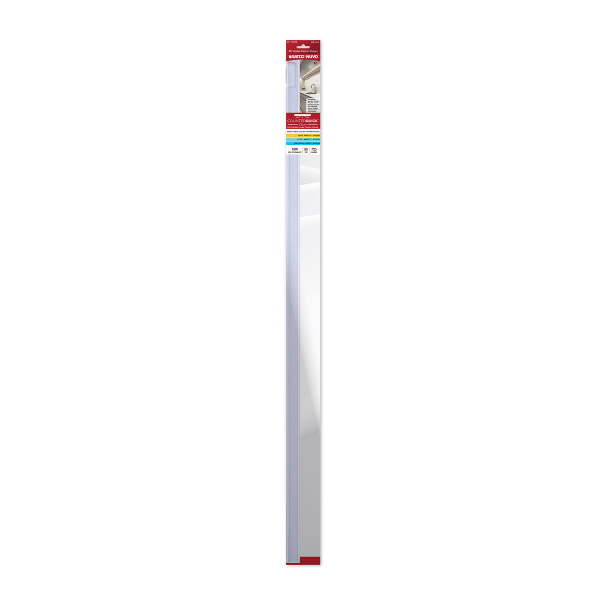 10 Watt 30-Inch LED Under Cabinet - 30K/40K/50K CCT Selectable - White Finish - 120 Volt