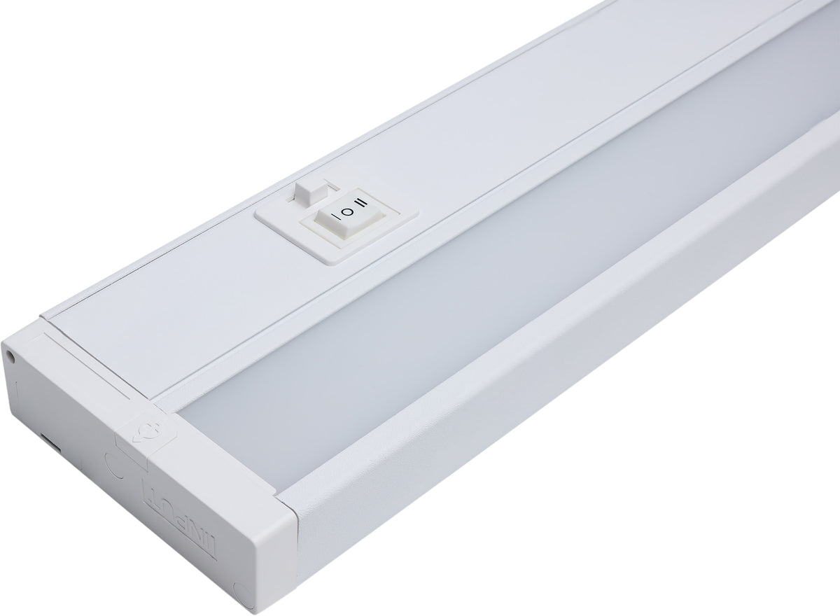 6.5 Watt - 11 Inch LED White Under Cabinet Light - 3K/4K/5K CCT Selectable - 50000 Hours - White Finish