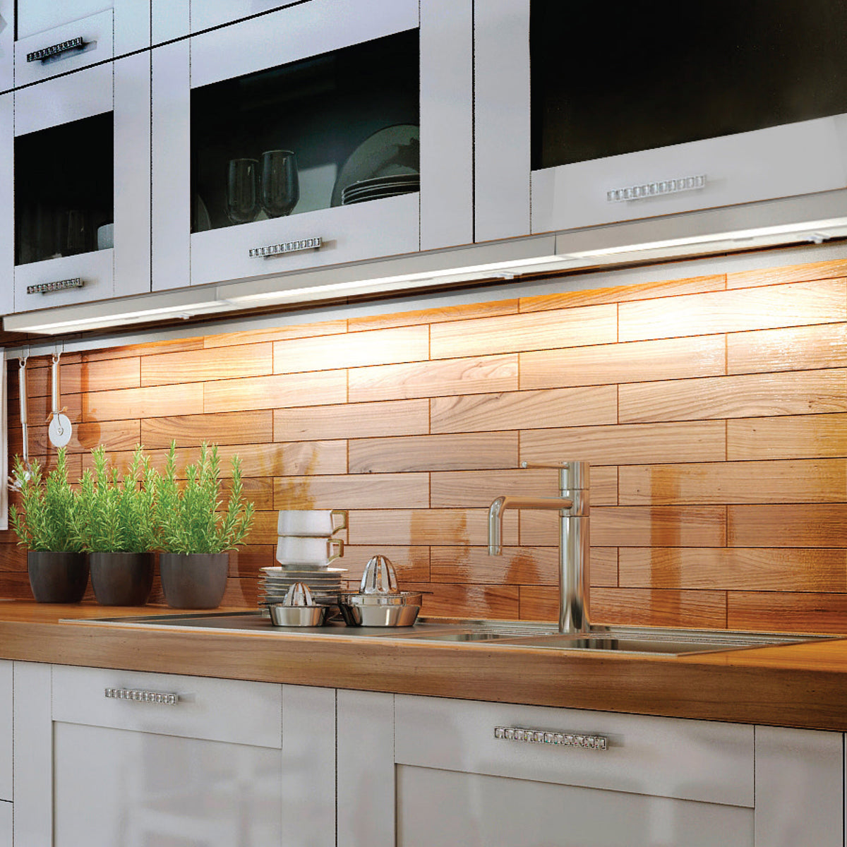6.5 Watt - 11 Inch LED White Under Cabinet Light - 3K/4K/5K CCT Selectable - 50000 Hours - White Finish
