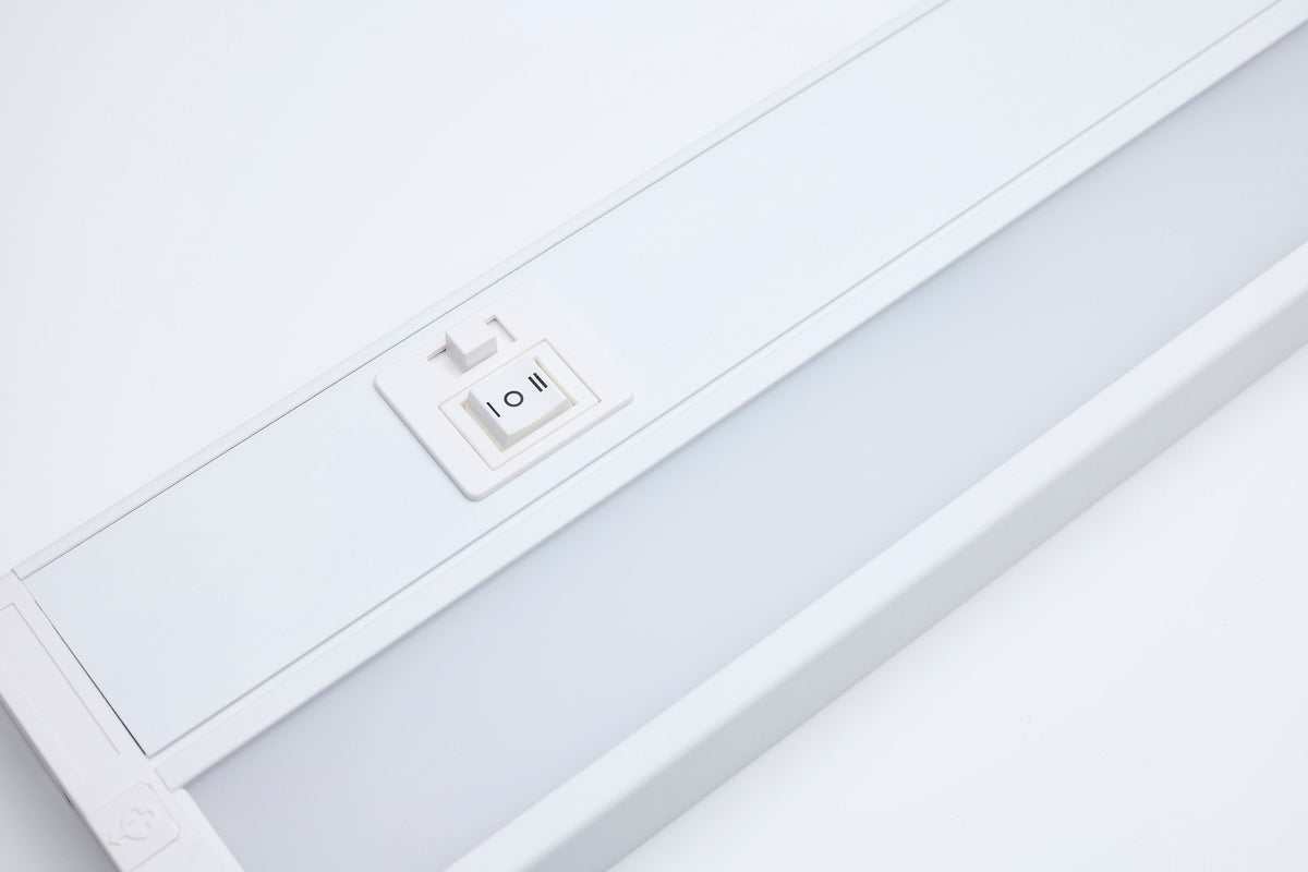 17 Watt - 28 Inch LED White Under Cabinet Light - 3K/4K/5K CCT Selectable - 50000 Hours - White Finish