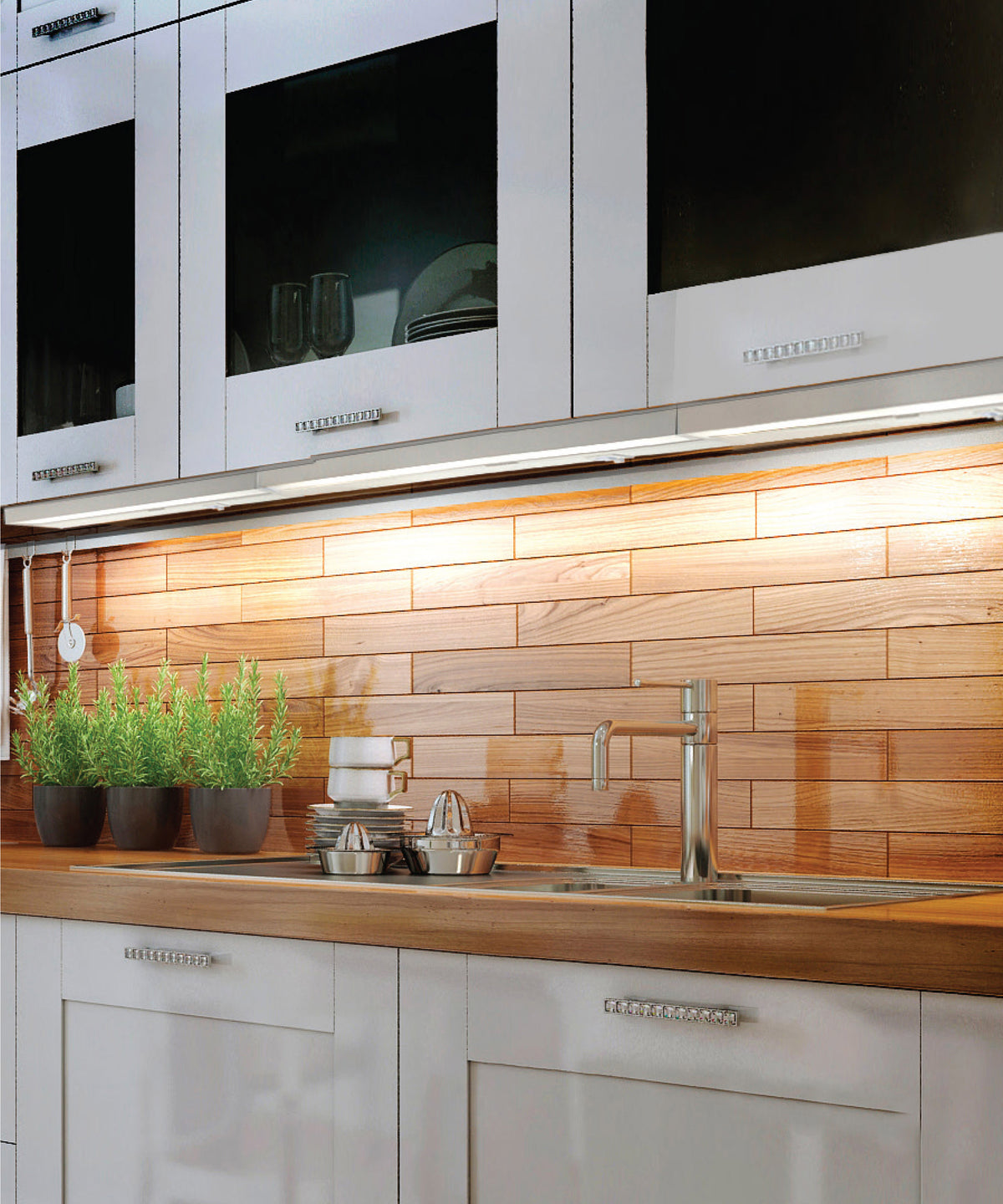 20 Watt - 34 Inch LED White Under Cabinet Light - 3K/4K/5K CCT Selectable - White Finish