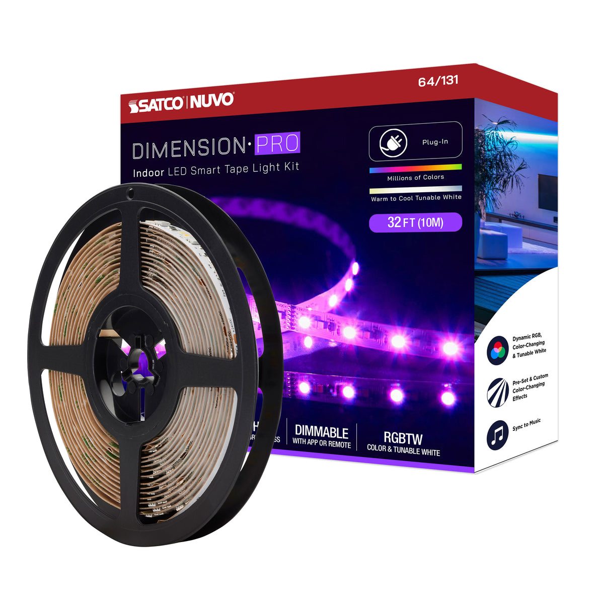 Dimension Pro - Tape Light strip - 32 ft. - Hi-Output - RGB plus Tunable White - Plug connection - Starfish IOT Capable - IR