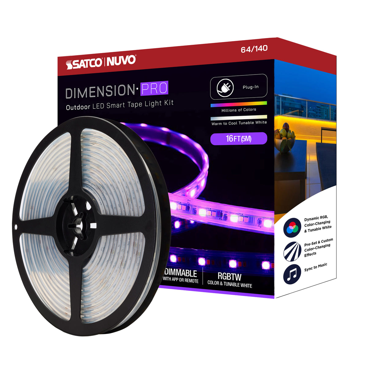 Dimension Pro - Tape Light strip - 16 ft. - Hi-Output - RGB plus Tunable White - Plug connection - IP65 - Starfish IOT