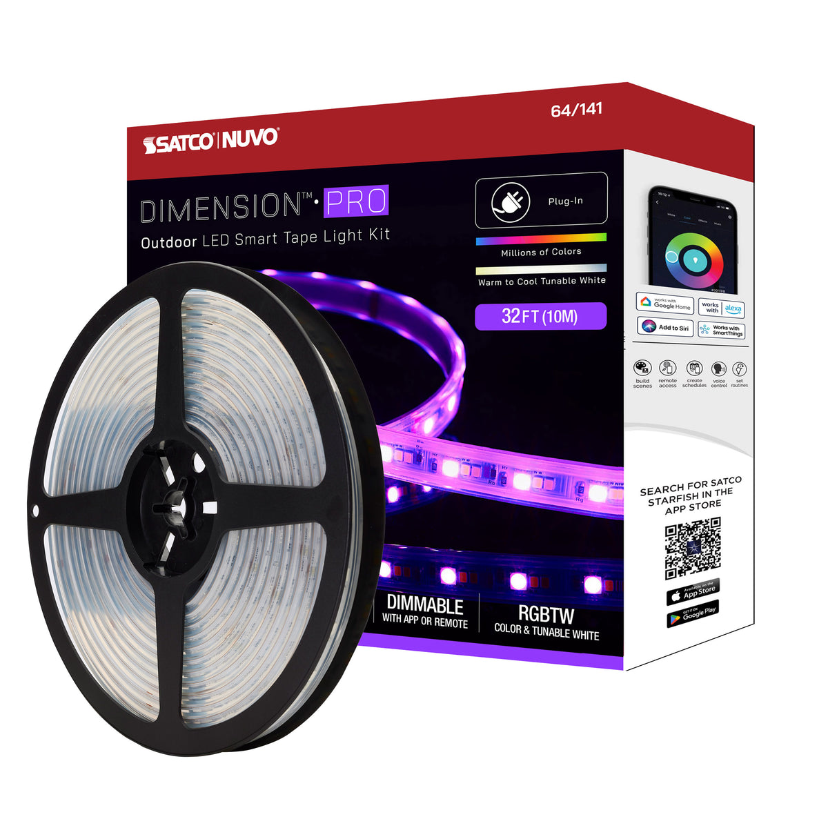 Dimension Pro - Tape Light strip - 32 ft. - Hi-Output - RGB plus Tunable White - Plug connection - IP65 - Starfish IOT