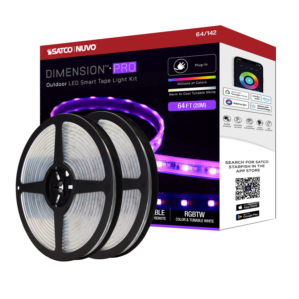 Dimension Pro - Tape Light strip - 64 ft. - Hi-Output - RGB plus Tunable White - Plug connection - IP65 - Starfish IOT