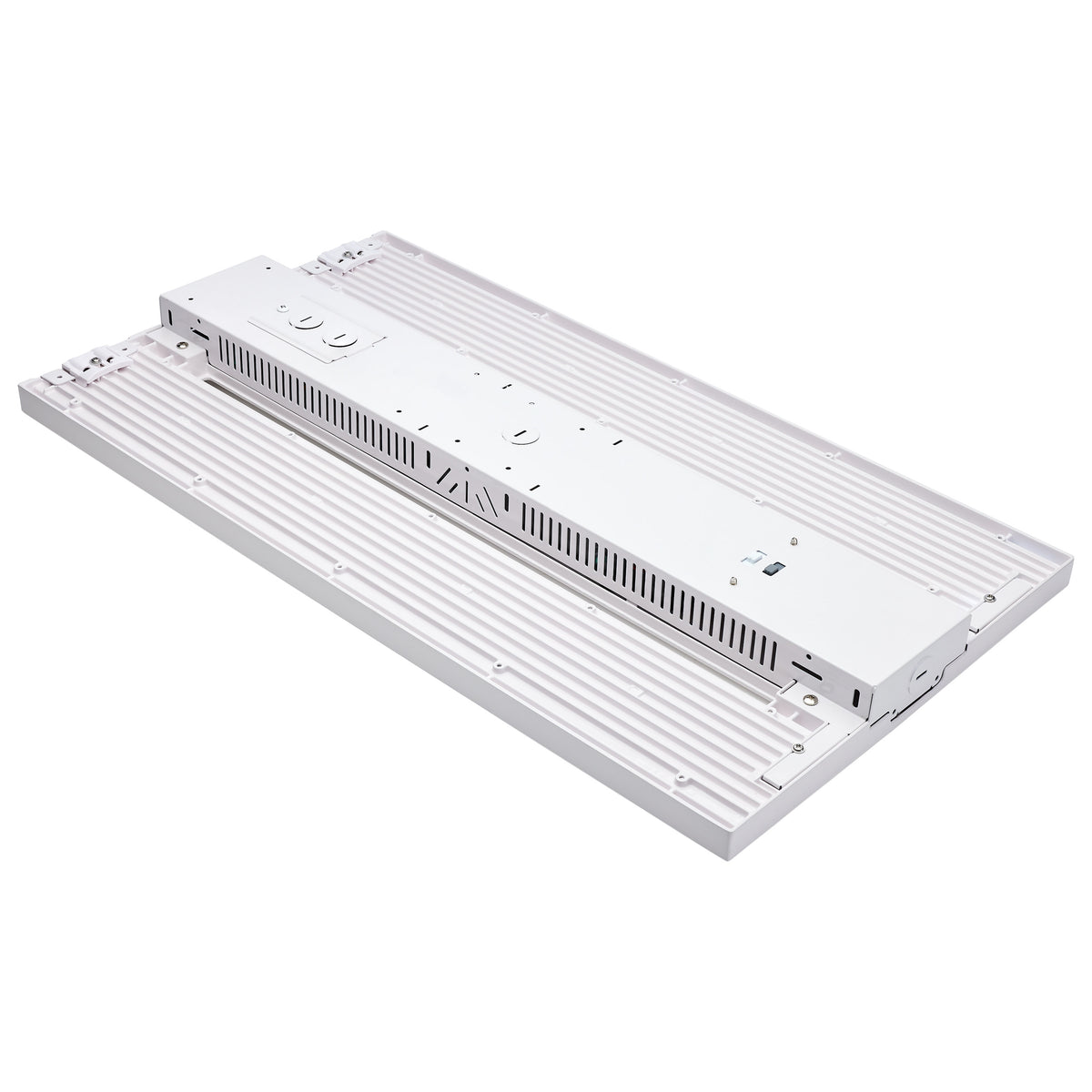 LED Linear High-Bay With Interchangeable Lens - 275W/300W/320W Wattage Selectable - 3K/4K/5K CCT Selectable - White Finish