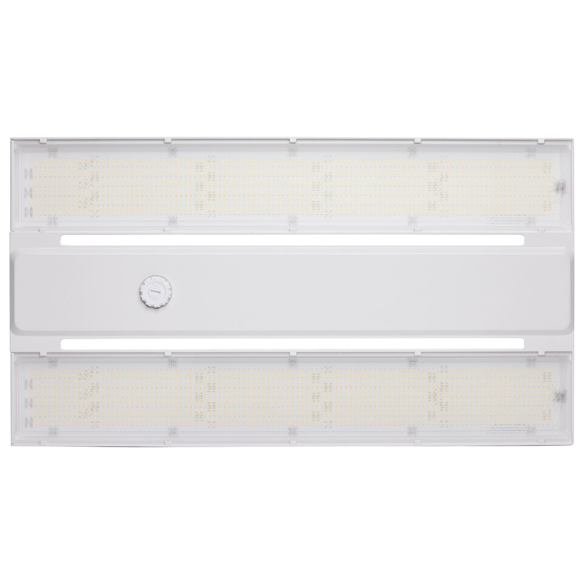 LED Linear High-Bay With Interchangeable Lens - 275W/300W/320W Wattage Selectable - 3K/4K/5K CCT Selectable - White Finish