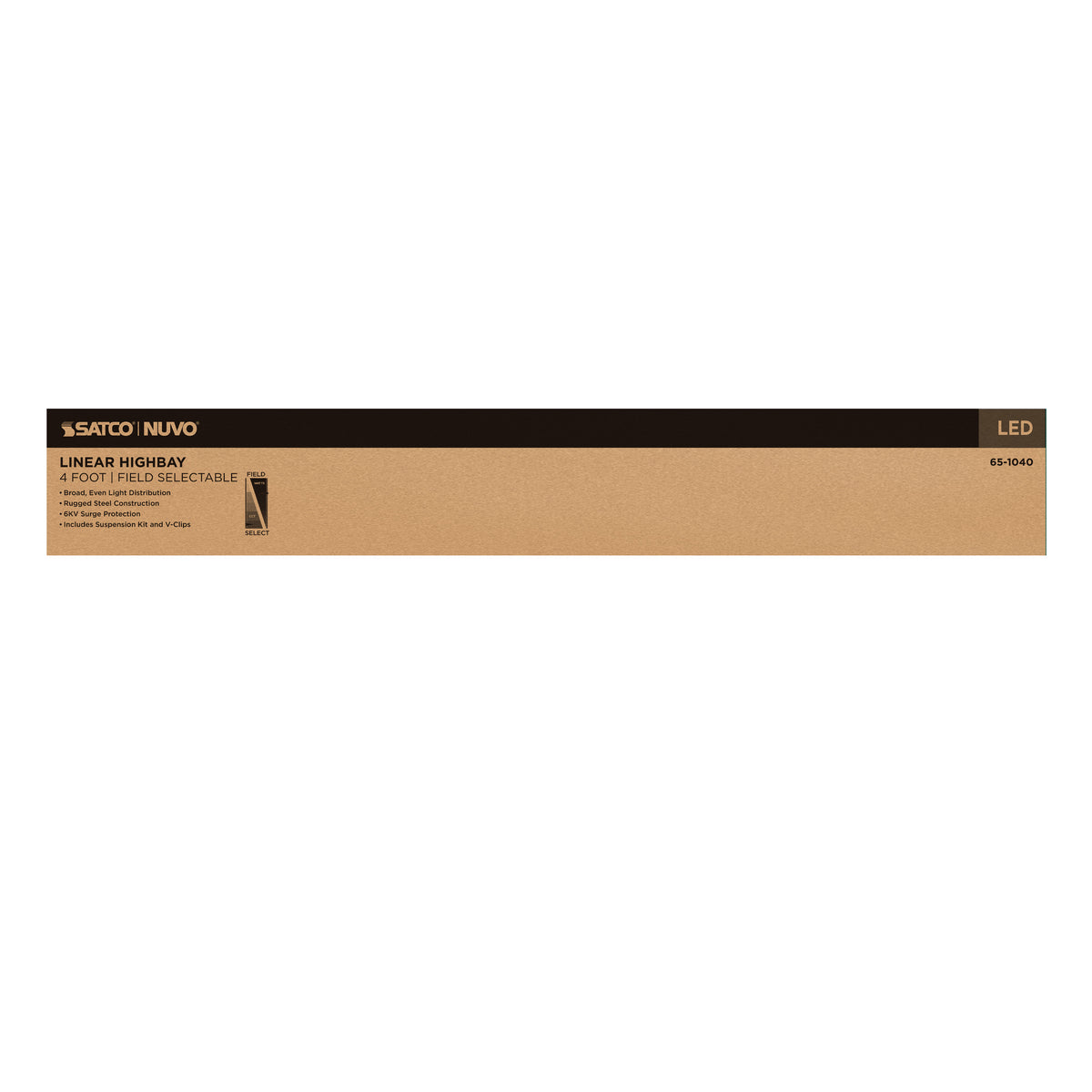 200/150/100 Watt LED 4-Foot Linear High Bay - 3500K/4000K/5000K CCT - 120-277 Volt - White Finish