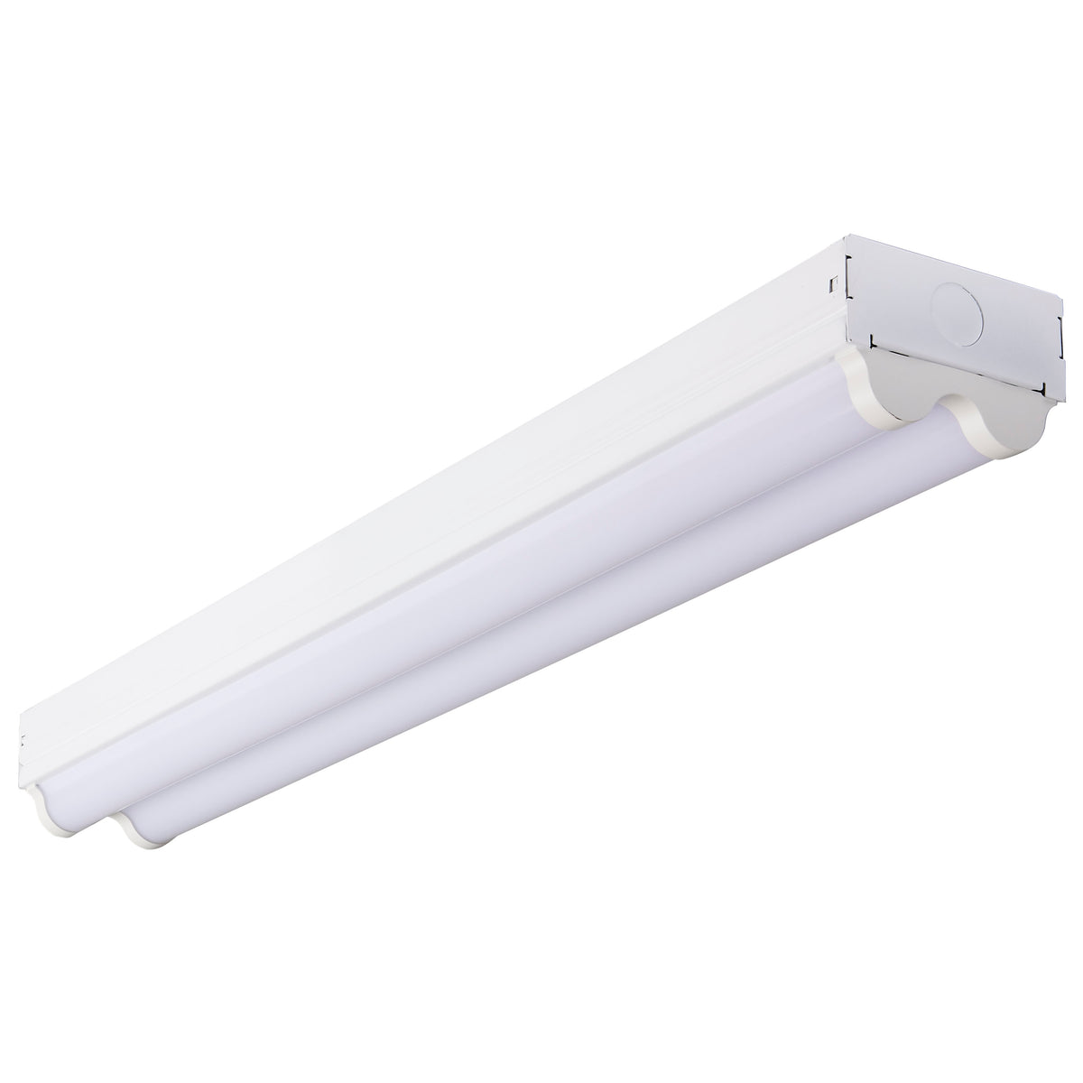 2 foot - 20 watt - LED Double Light Strip Fixture - 2200 lumens - 4000K - 120-277V - White Finish