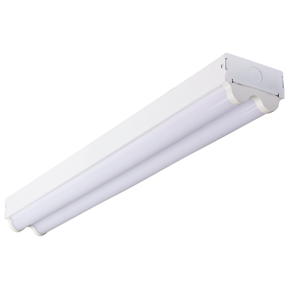 2 foot - 20 watt - LED Double Light Strip Fixture - 2200 lumens - 4000K - 120-277V - White Finish