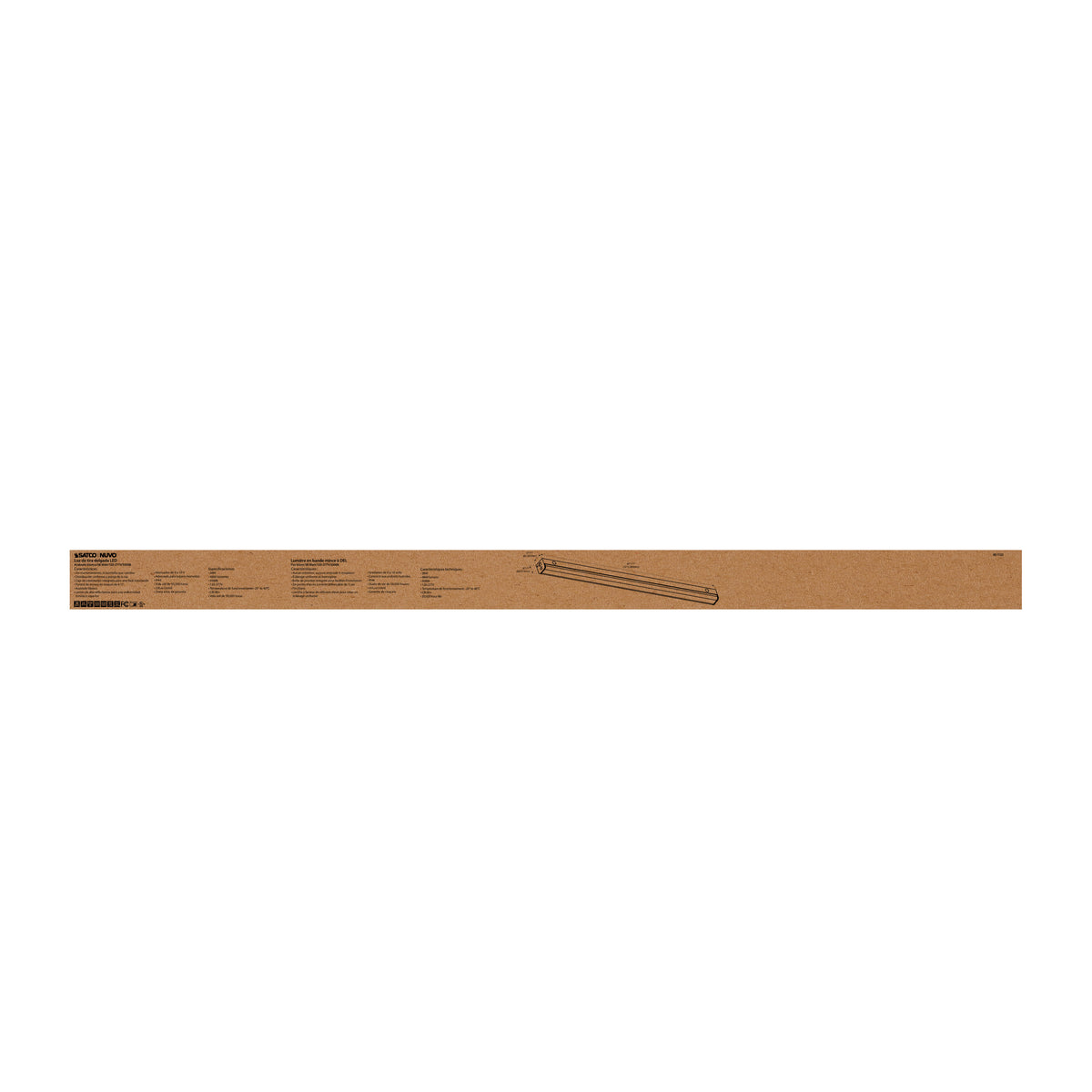 LED 4 ft. - Slim Strip Light - 38W - 5000K - White Finish - with Knockout