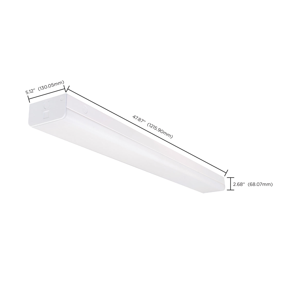 LED 4 ft. - Wide Strip Light - 40W - 5000K - White Finish - with Knockout and Sensor