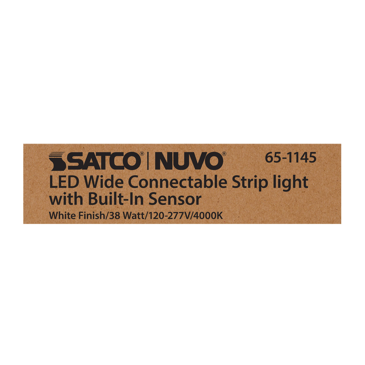 LED 4 ft. - Wide Strip Light - 40W - 4000K - White Finish - Connectible with Sensor