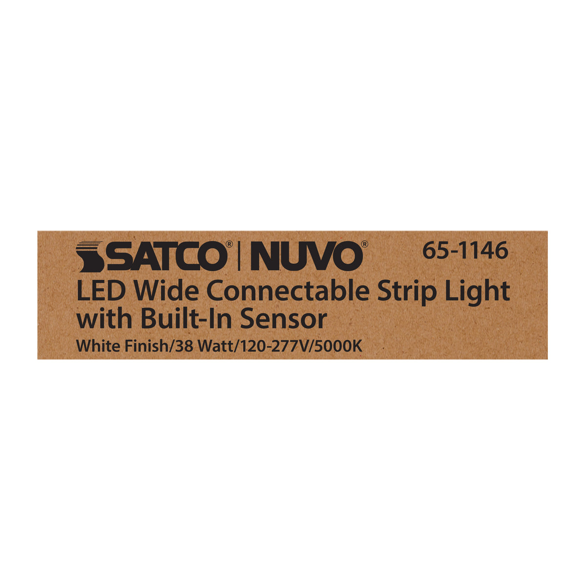 LED 4 ft. - Wide Strip Light - 40W - 5000K - White Finish - Connectible with Sensor