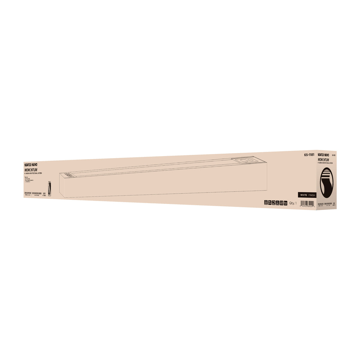 Momentum - 4 Foot LED Connectable Linear Strip - Up and Down Selectable - White Finish