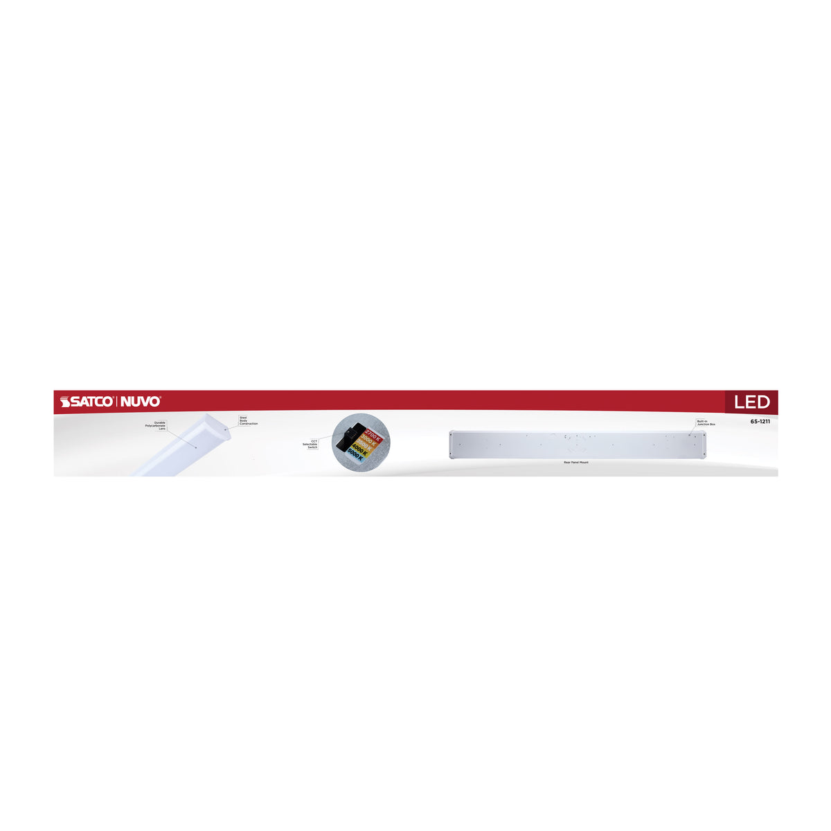 LED 4 Foot Wrap - 39 Watts - 27K/30K/35K/40K/50K CCT Selectable - White Finish - 120-277 Volt