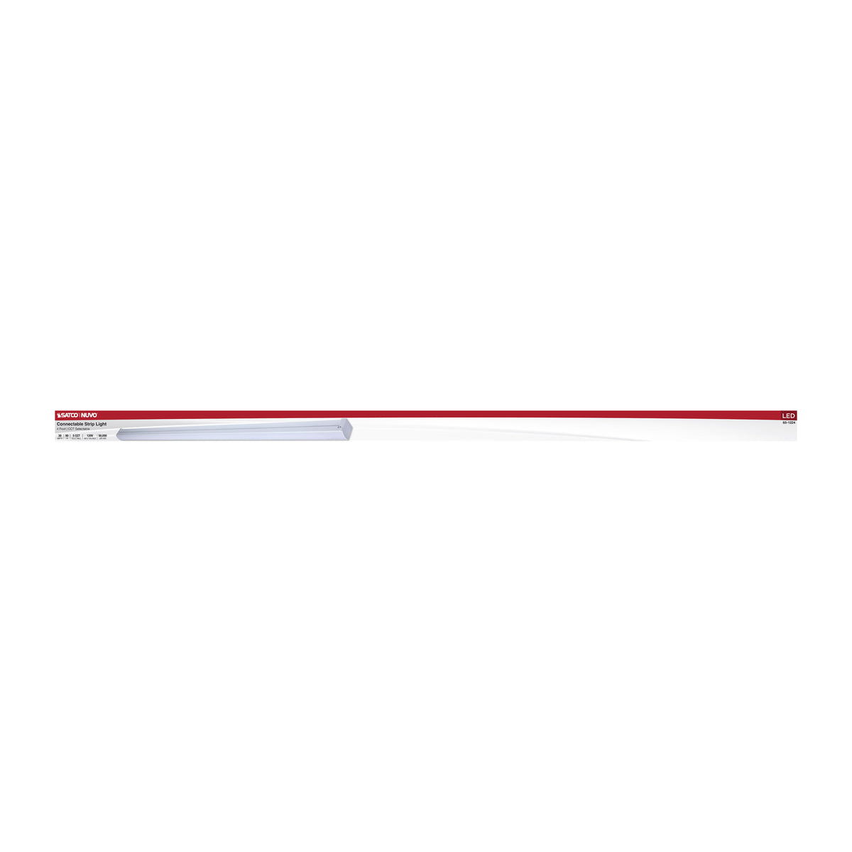 LED 4 Foot Connectable Strip Light - 30 Watts - 27K/30K/35K/40K/50K CCT Selectable - White Finish - 120 Volt