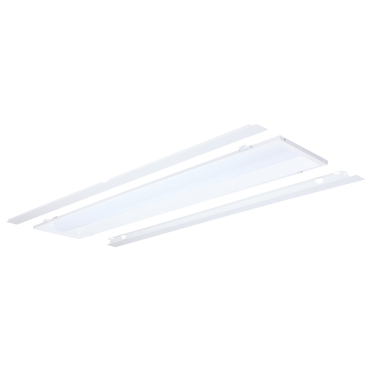 40/30/20 Watt LED 1x4 Center Basket Troffer Retrofit Kit - 35K/4K/5K - Dimmable - 120-277 Volt - Matte White Finish bulb or