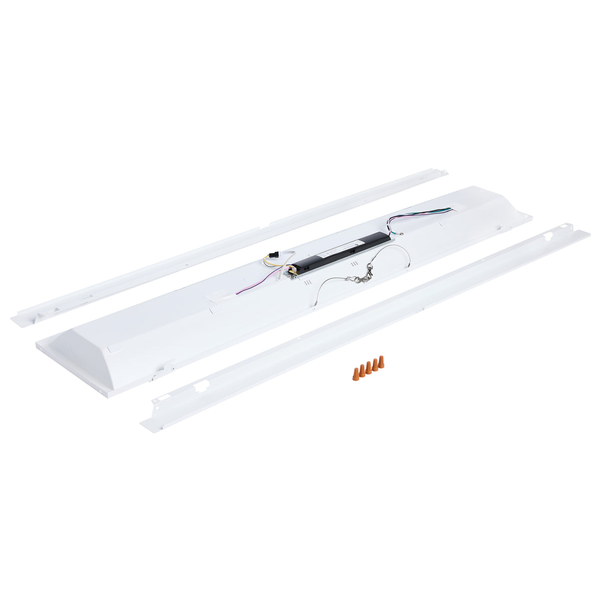 40/30/20 Watt LED 1x4 Center Basket Troffer Retrofit Kit - 35K/4K/5K CCT - Dimmable - 120-277 Volt - Matte White Finish