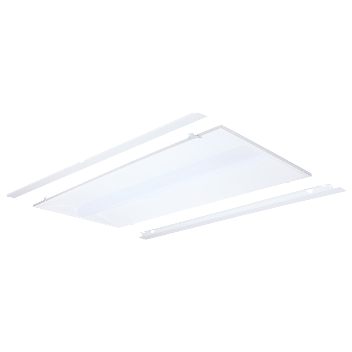 50/40/30 Watt LED 2x4 Center Basket Troffer Retrofit Kit - 35K/4K/5K - Dimmable - 120-277 Volt - Matte White Finish for