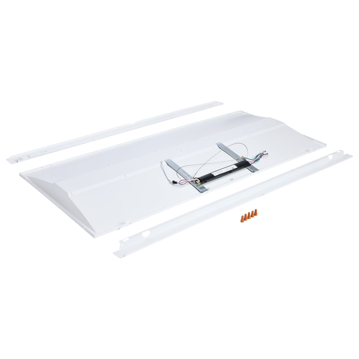 50/40/30 Watt LED 2x4 Center Basket Troffer Retrofit Kit - 35K/4K/5K CCT - Dimmable - 120-277 Volt - Matte White Finish