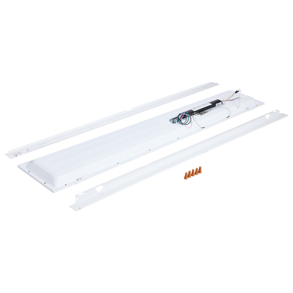 40/30/20 Watt LED 1x4 Flat Panel Troffer Retrofit Kit - 35K/4K/5K CCT - Dimmable - 120-277 Volt - Matte White Finish