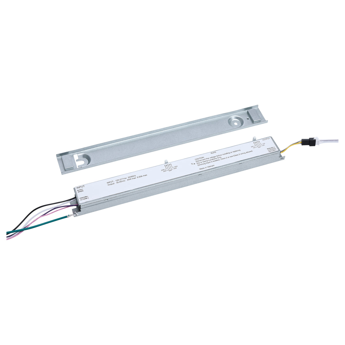 40W/35W/30W/25W/20W Wattatage Selectable LED Light Bar Retrofit Kit - 3000K/3500K/4000K/5000K/6500K CCT Selectable - 3-Bars - 2 Feet - 120-277 Volt - Silver Finish