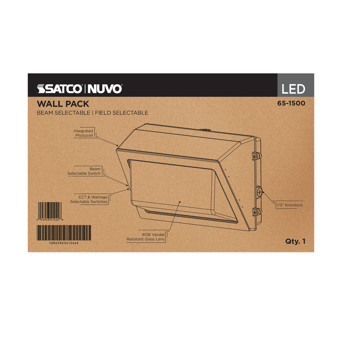 60/40/29 Wattage Selectable LED Wall Pack -3K/4K/5K CCT Selectable - 60/90/110 Beam Angle Selectable - 120-347 Volt - Bronze Finish