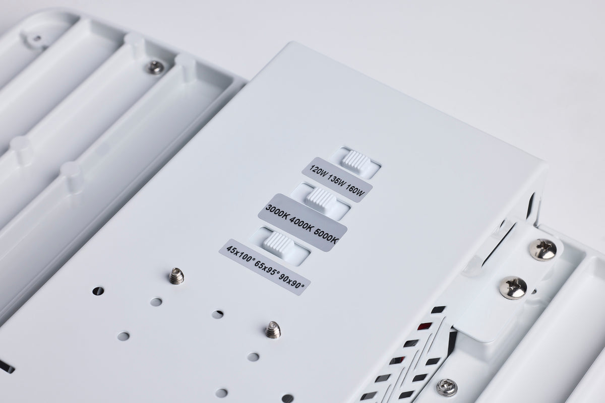 LED Linear High Bay - 160/135/120 Wattage Selectable - 3K/4K/5K CCT Selectable - Beam Angle Selectable - White Finish - 120-347 Volt