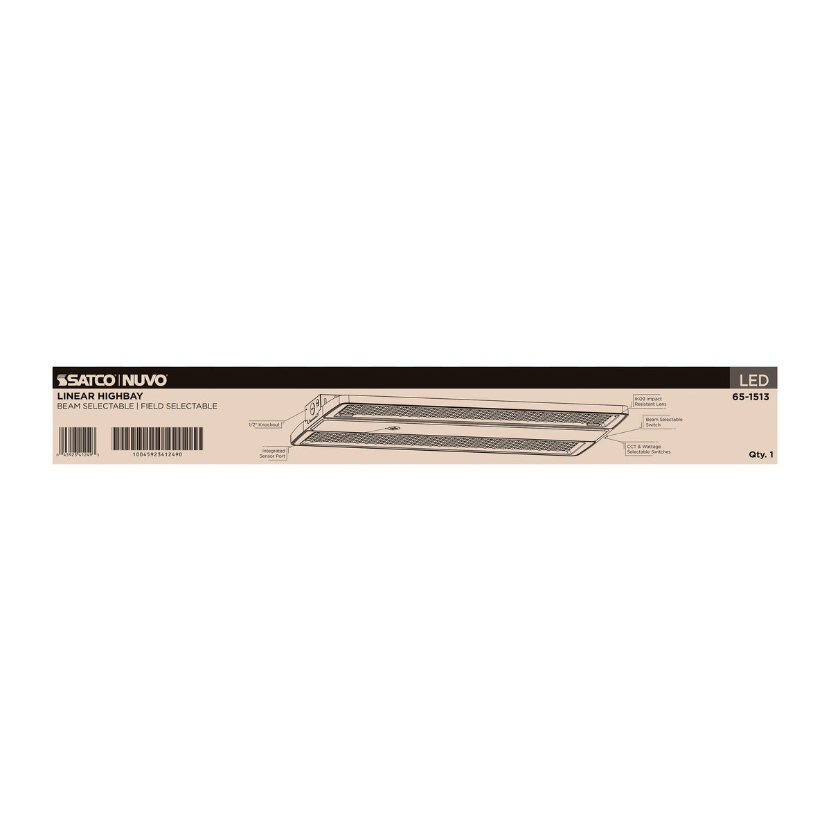 LED Linear High Bay - 320/295/255 Wattage Selectable - 3K/4K/5K CCT Selectable - Beam Angle Selectable - White Finish - 120-347 Volt