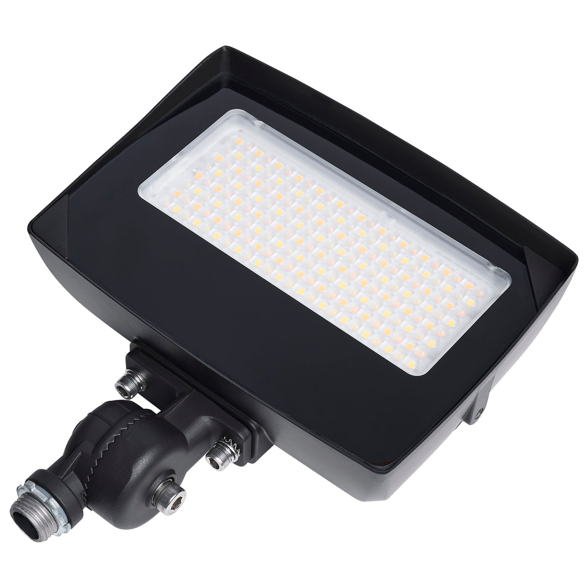 LED Flood Light - 35/25/15 Wattage Selectable - 3K/4K/5K CCT Selectable - Beam Angle Selectable - Bronze Finish - 120-347 Volt