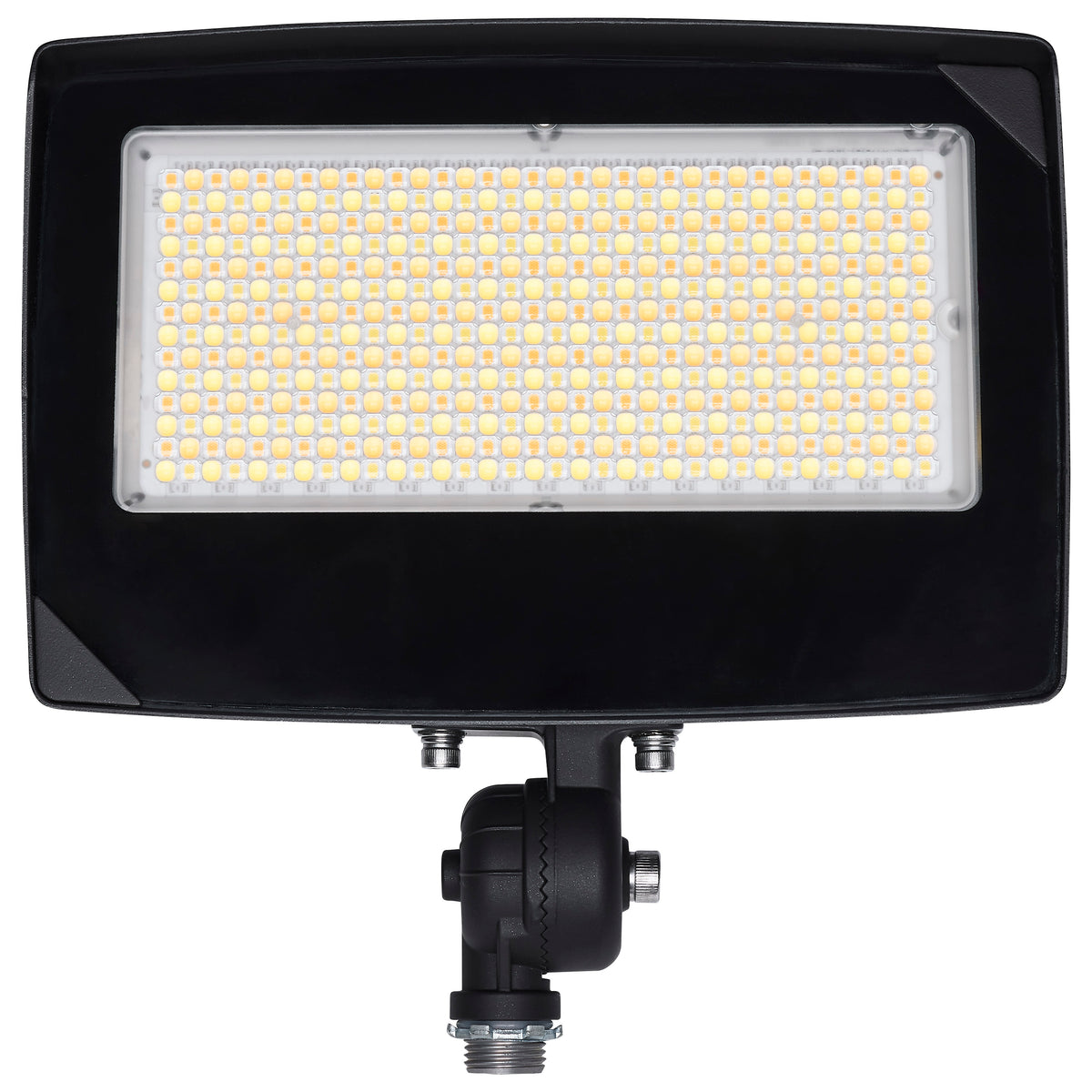 LED Flood Light - 80/60/45 Wattage Selectable - 3K/4K/5K CCT Selectable - Beam Angle Selectable - Bronze Finish - 120-347 Volt