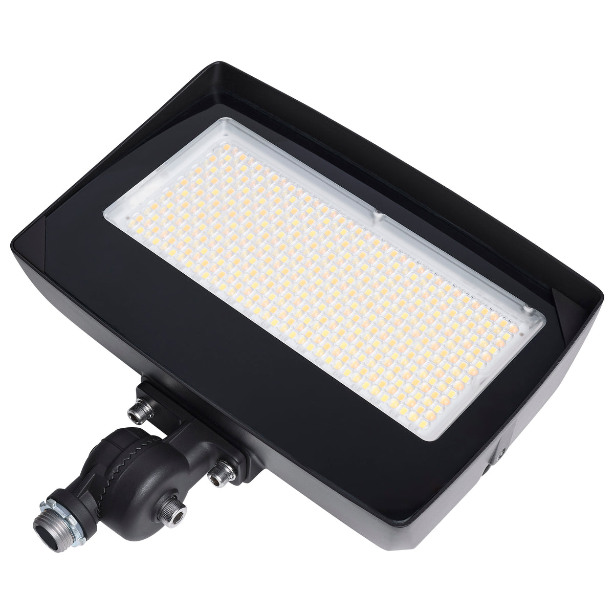 LED Flood Light - 80/60/45 Wattage Selectable - 3K/4K/5K CCT Selectable - Beam Angle Selectable - Bronze Finish - 120-347 Volt