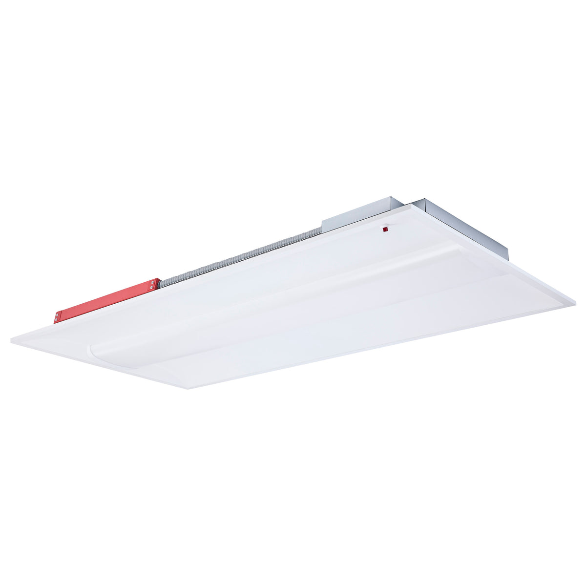 2X4 LED Single Basket Troffer - Emergency Battery - Field Selectable - 120-277 Volt - White Finish bulb or fixture view