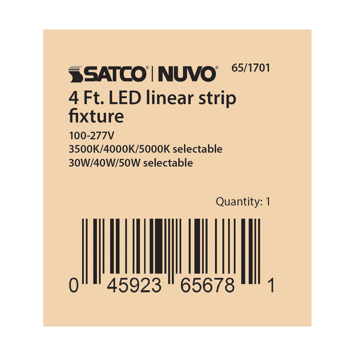 4 ft. LED - Linear Strip Light - Wattage and CCT Selectable - White Finish - Microwave Sensor